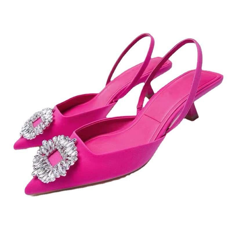 image-Women's Pointed Toe Stiletto Mules High Heel Sandals Size 35-43