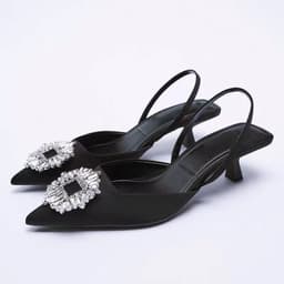 image-Women's Pointed Toe Stiletto Mules High Heel Sandals Size 35-43