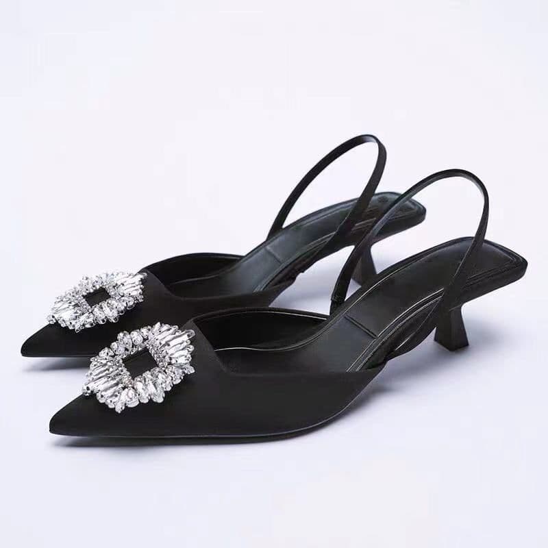 image-Women's Pointed Toe Stiletto Mules High Heel Sandals Size 35-43