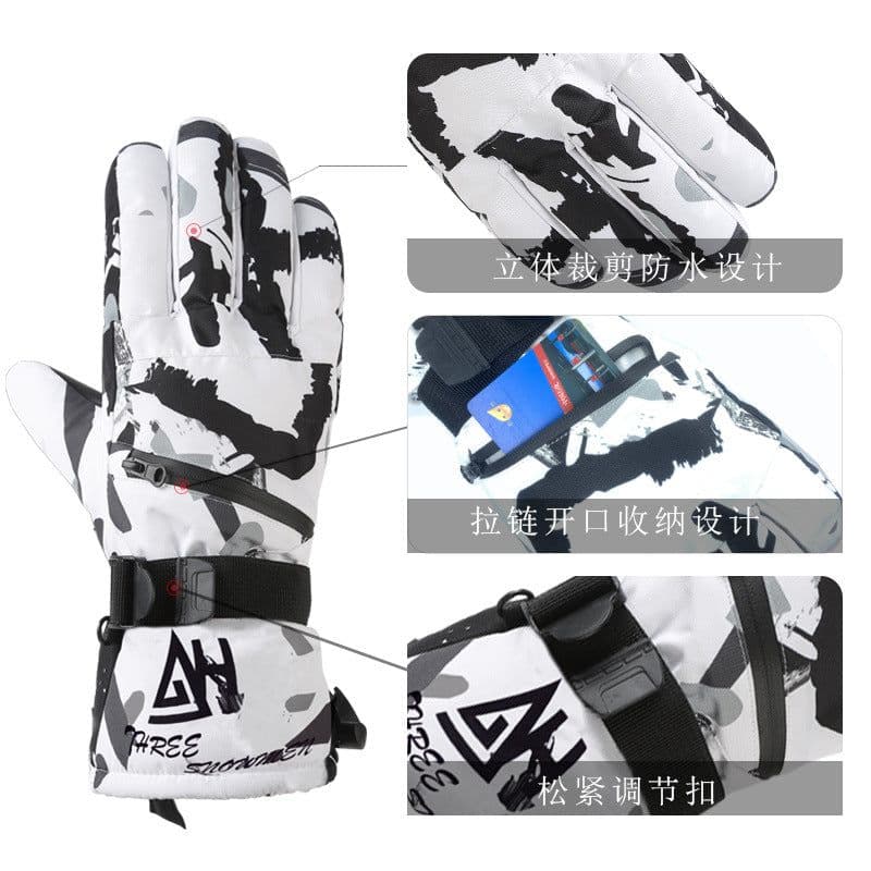 image-THREE SNOWMEN Ski Gloves Waterproof Touchscreen Winter Gloves