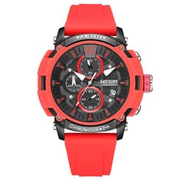 image-MEGIR Men's Sports Quartz Watch Waterproof Silicone Strap