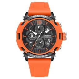 image-MEGIR Men's Sports Quartz Watch Waterproof Silicone Strap