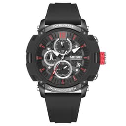 image-MEGIR Men's Sports Quartz Watch Waterproof Silicone Strap