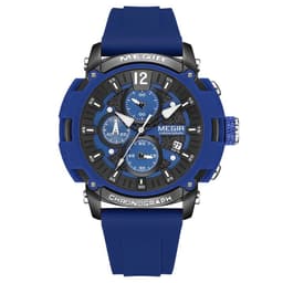 image-MEGIR Men's Sports Quartz Watch Waterproof Silicone Strap