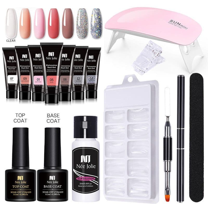 image-NeeJolie Nail Extension Gel Kit 15-Piece Set Paper-Free