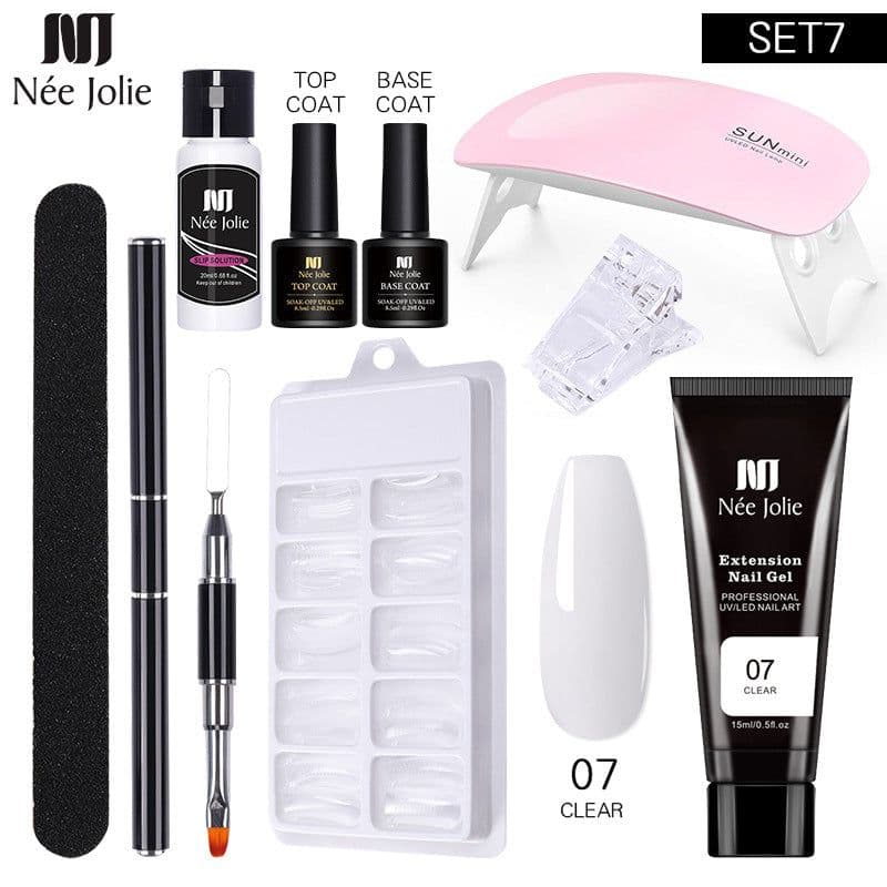 image-NeeJolie Nail Extension Gel Kit 15-Piece Set Paper-Free