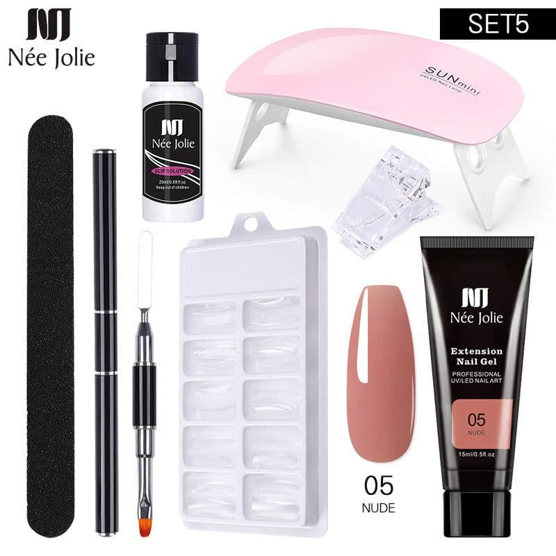 image-NeeJolie Nail Extension Gel Kit 15-Piece Set Paper-Free