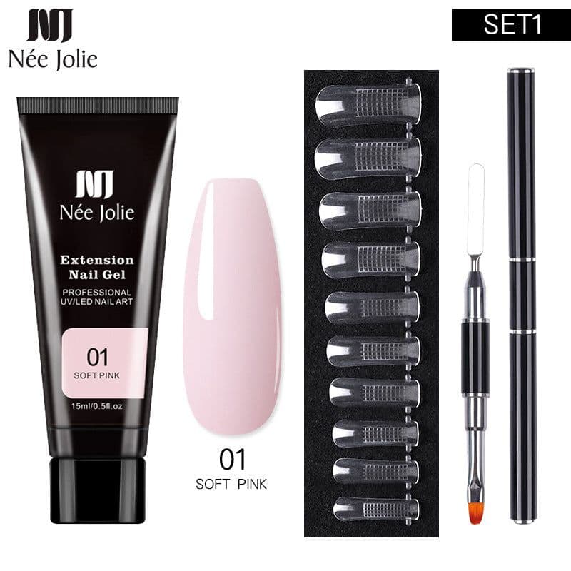 image-NeeJolie Nail Extension Gel Kit 15-Piece Set Paper-Free