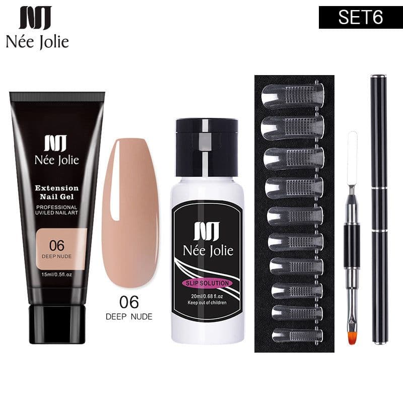image-NeeJolie Nail Extension Gel Kit 15-Piece Set Paper-Free