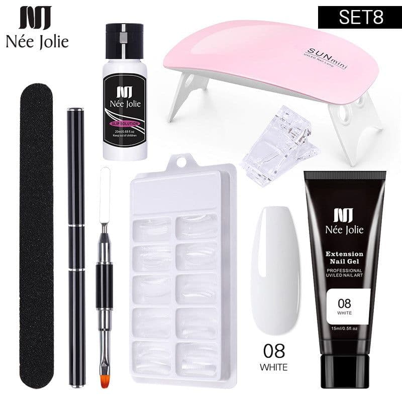 image-NeeJolie Nail Extension Gel Kit 15-Piece Set Paper-Free