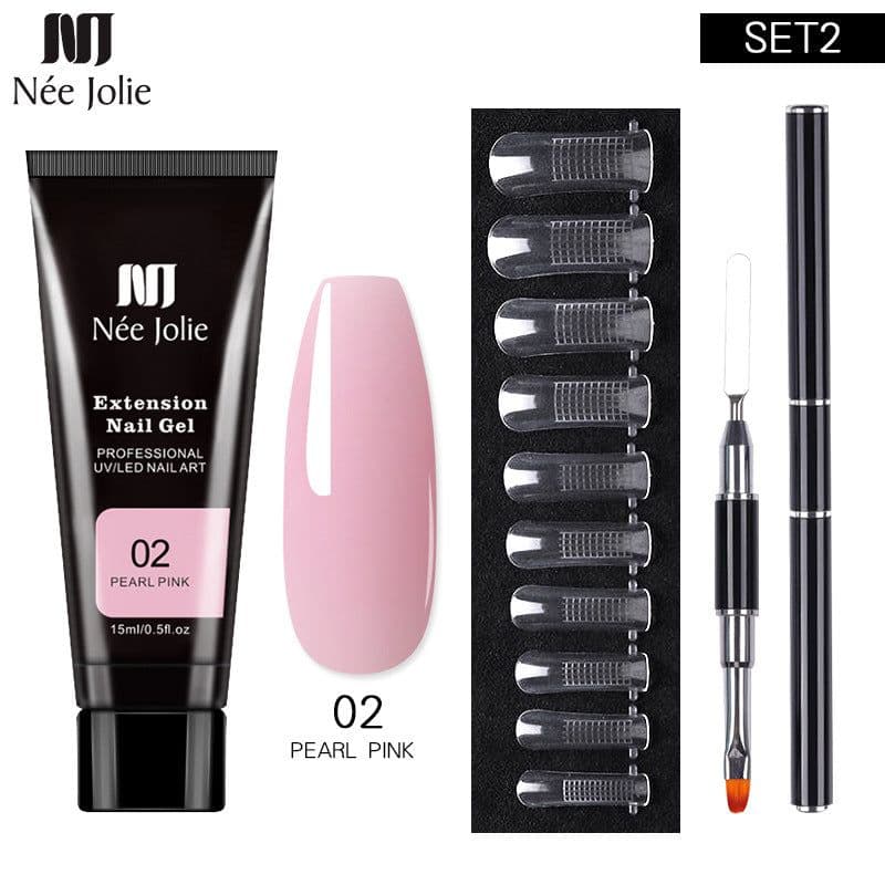 image-NeeJolie Nail Extension Gel Kit 15-Piece Set Paper-Free