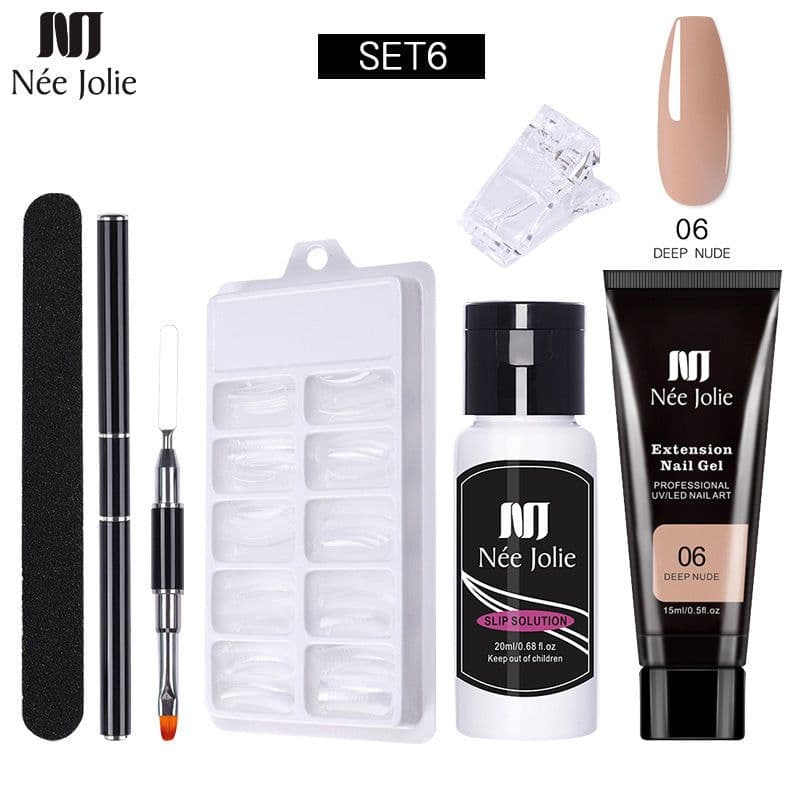 image-NeeJolie Nail Extension Gel Kit 15-Piece Set Paper-Free