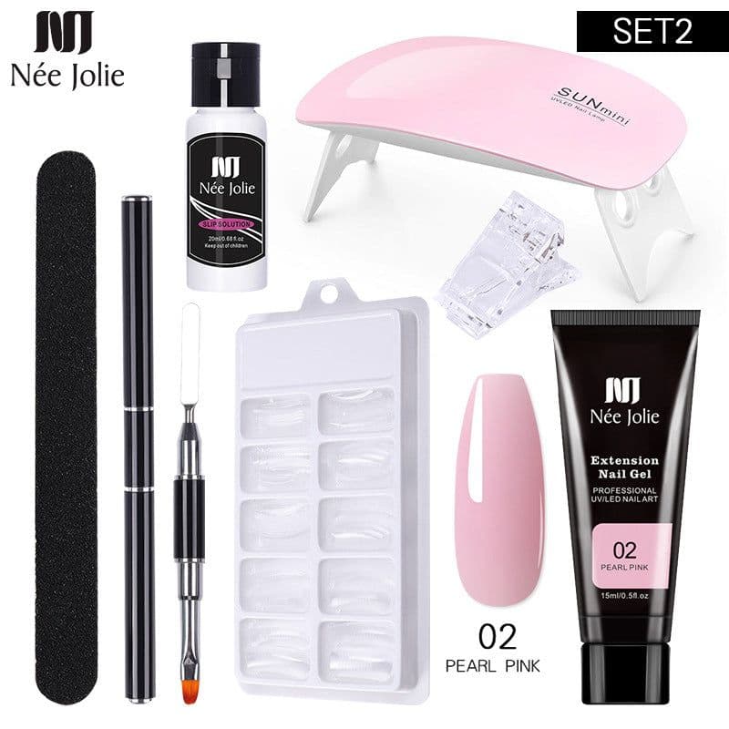 image-NeeJolie Nail Extension Gel Kit 15-Piece Set Paper-Free