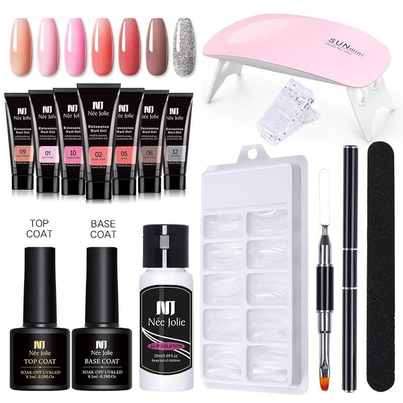 image-NeeJolie Nail Extension Gel Kit 15-Piece Set Paper-Free