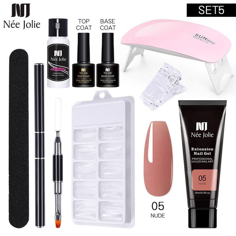 image-NeeJolie Nail Extension Gel Kit 15-Piece Set Paper-Free