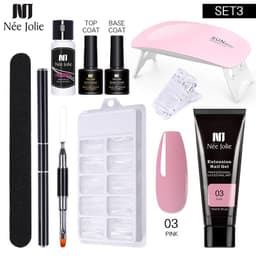 image-NeeJolie Nail Extension Gel Kit 15-Piece Set Paper-Free