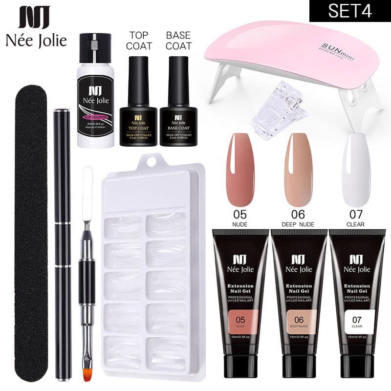 image-NeeJolie Nail Extension Gel Kit 15-Piece Set Paper-Free