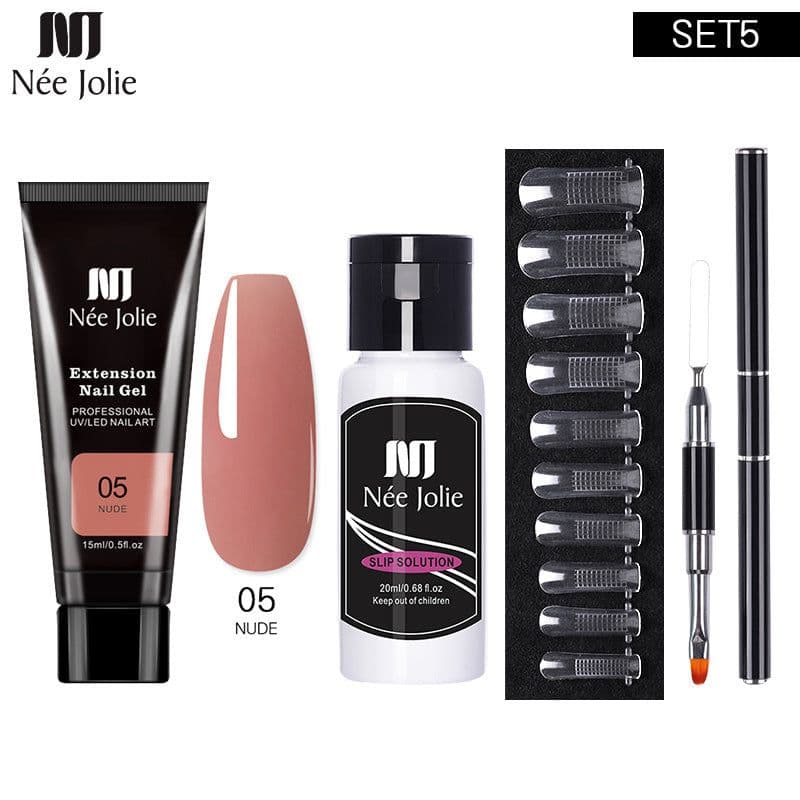image-NeeJolie Nail Extension Gel Kit 15-Piece Set Paper-Free
