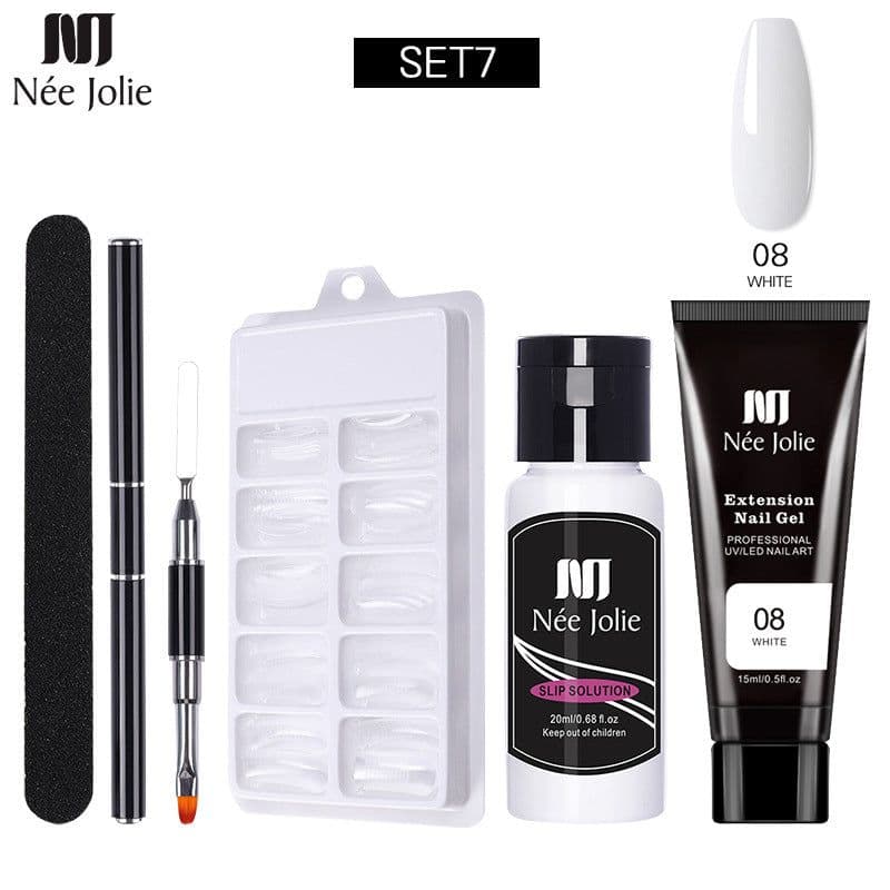 image-NeeJolie Nail Extension Gel Kit 15-Piece Set Paper-Free