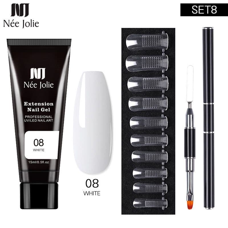 image-NeeJolie Nail Extension Gel Kit 15-Piece Set Paper-Free
