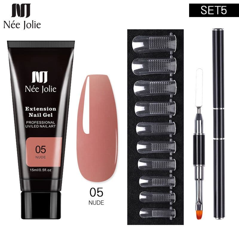 image-NeeJolie Nail Extension Gel Kit 15-Piece Set Paper-Free