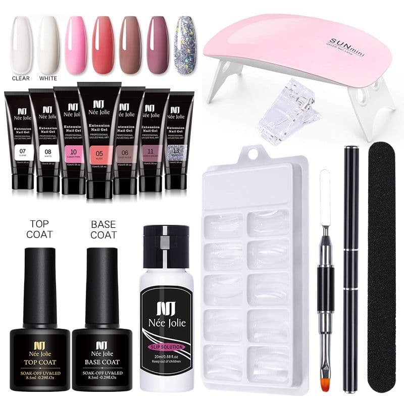 image-NeeJolie Nail Extension Gel Kit 15-Piece Set Paper-Free