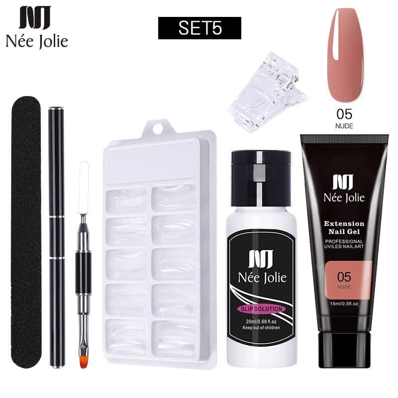 image-NeeJolie Nail Extension Gel Kit 15-Piece Set Paper-Free