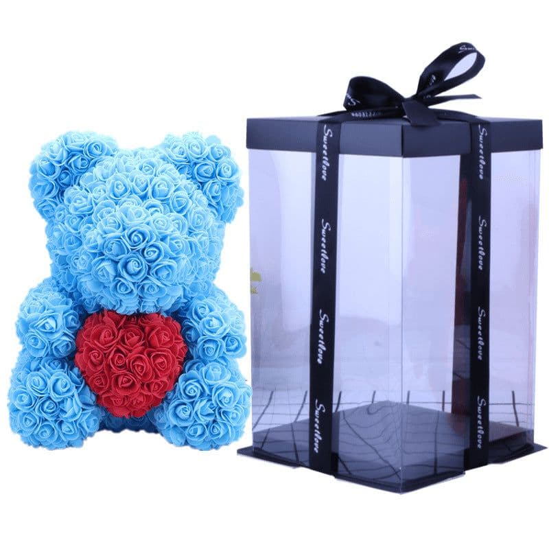 image-Rose Bear with Wedding Dress 40cm Flower Bear Gift