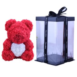 image-Rose Bear with Wedding Dress 40cm Flower Bear Gift