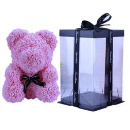 image-Rose Bear with Wedding Dress 40cm Flower Bear Gift