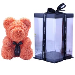 image-Rose Bear with Wedding Dress 40cm Flower Bear Gift