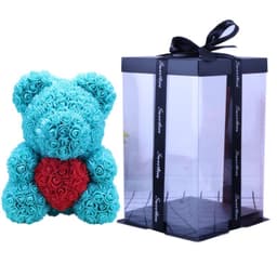 image-Rose Bear with Wedding Dress 40cm Flower Bear Gift