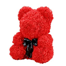 image-Rose Bear with Wedding Dress 40cm Flower Bear Gift