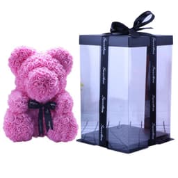 image-Rose Bear with Wedding Dress 40cm Flower Bear Gift