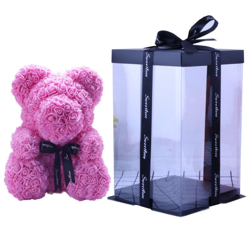 image-Rose Bear with Wedding Dress 40cm Flower Bear Gift