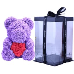 image-Rose Bear with Wedding Dress 40cm Flower Bear Gift