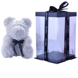 image-Rose Bear with Wedding Dress 40cm Flower Bear Gift
