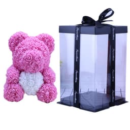 image-Rose Bear with Wedding Dress 40cm Flower Bear Gift