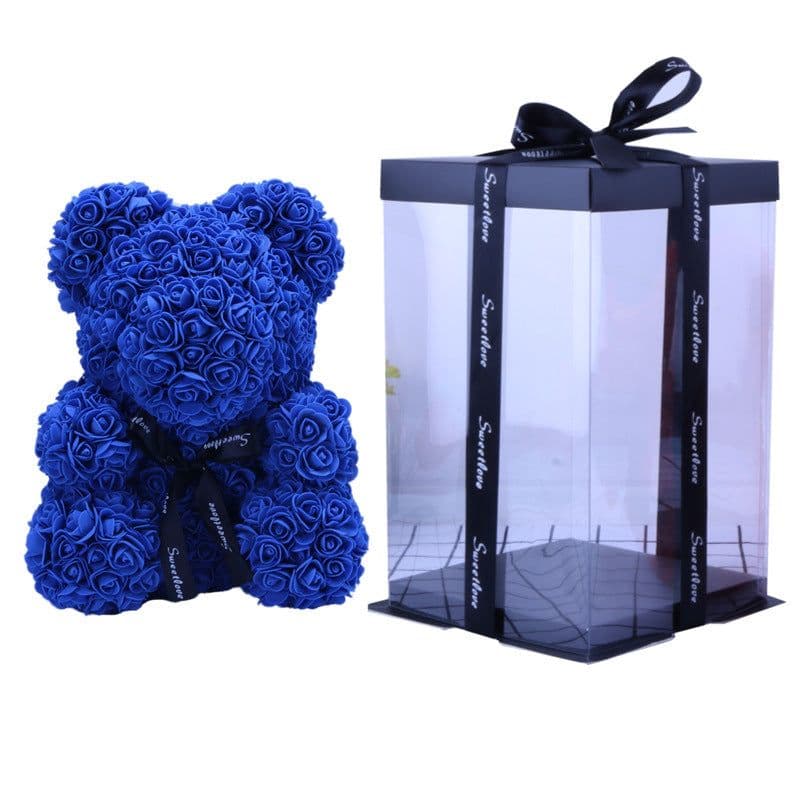 image-Rose Bear with Wedding Dress 40cm Flower Bear Gift