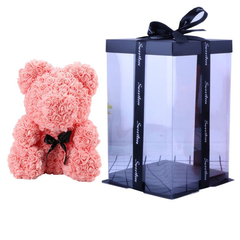 image-Rose Bear with Wedding Dress 40cm Flower Bear Gift