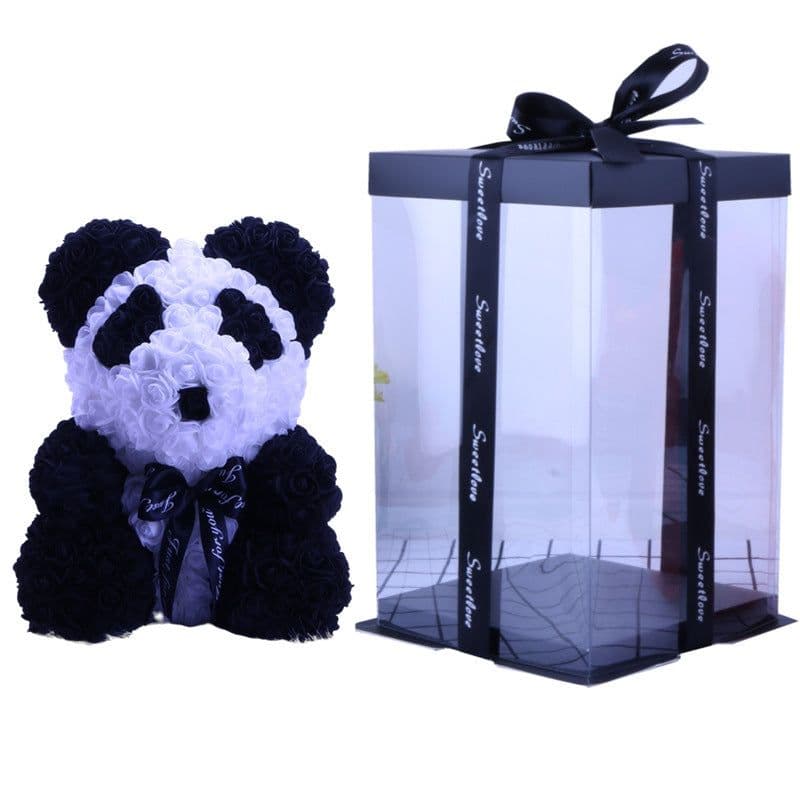 image-Rose Bear with Wedding Dress 40cm Flower Bear Gift