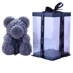 image-Rose Bear with Wedding Dress 40cm Flower Bear Gift