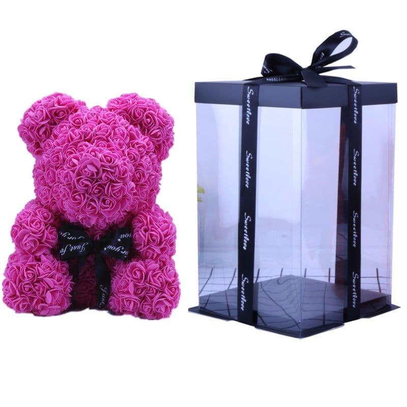 image-Rose Bear with Wedding Dress 40cm Flower Bear Gift