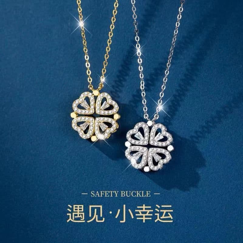 image-Lucky Leaf Grass Magnet Attracts Light Luxury AccessoriesA Multi-wear Clavicle Chain Four-leaf Clover Necklace