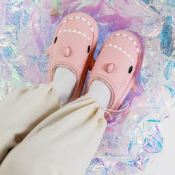 image-Shark Cotton Plush Slippers Waterproof Non-Slip Indoor Winter