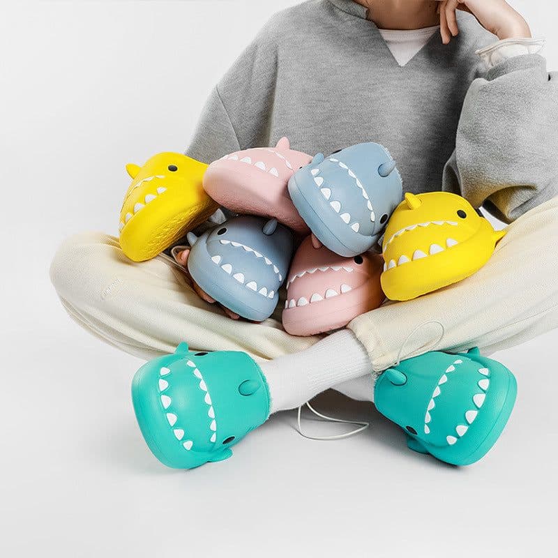 image-Shark Cotton Plush Slippers Waterproof Non-Slip Indoor Winter