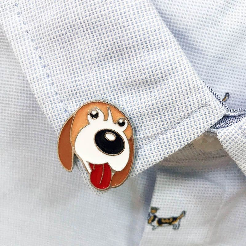 image-Pet Dog Brooch Pin Metal Animal Badge Accessory
