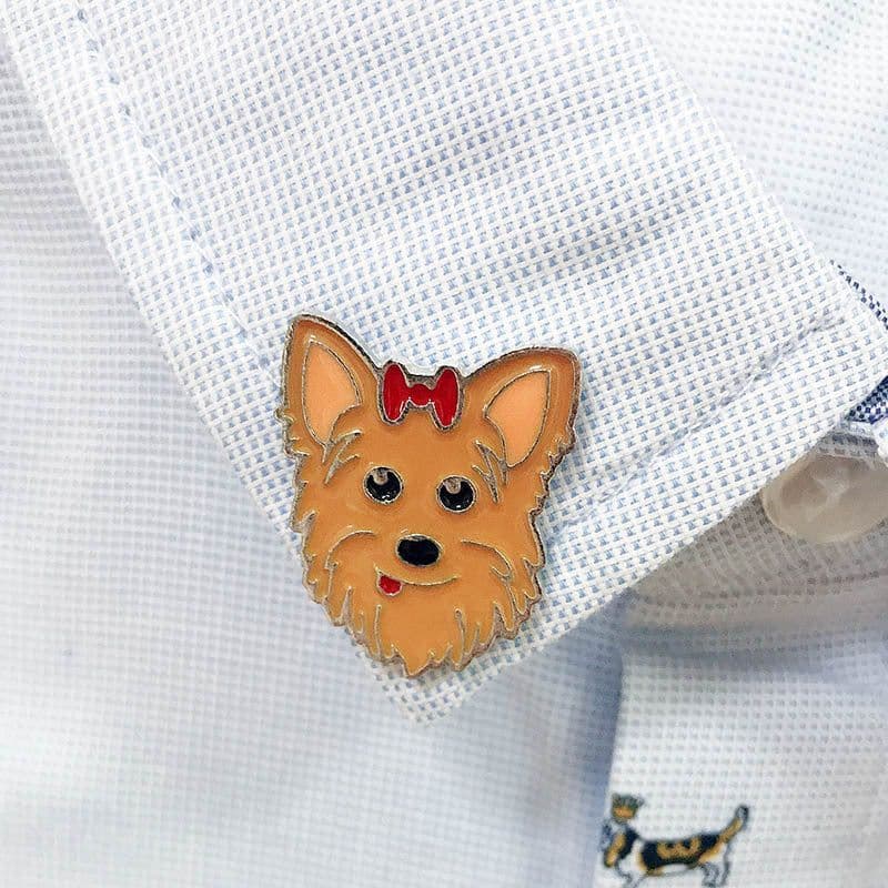 image-Pet Dog Brooch Pin Metal Animal Badge Accessory