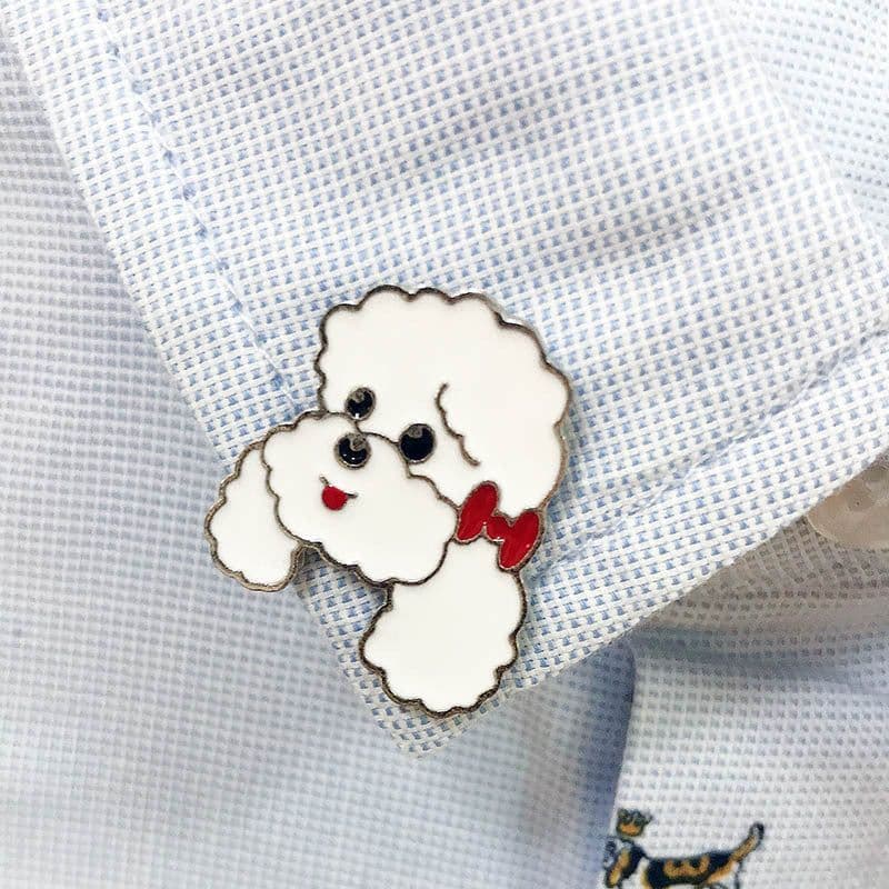 image-Pet Dog Brooch Pin Metal Animal Badge Accessory