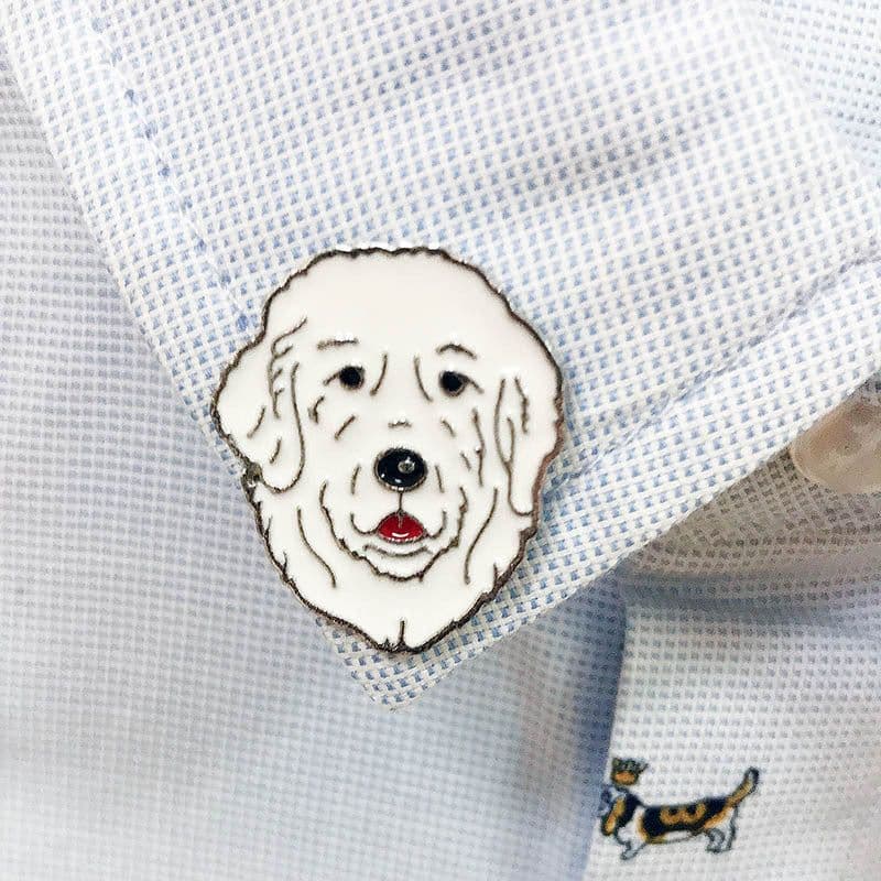 image-Pet Dog Brooch Pin Metal Animal Badge Accessory